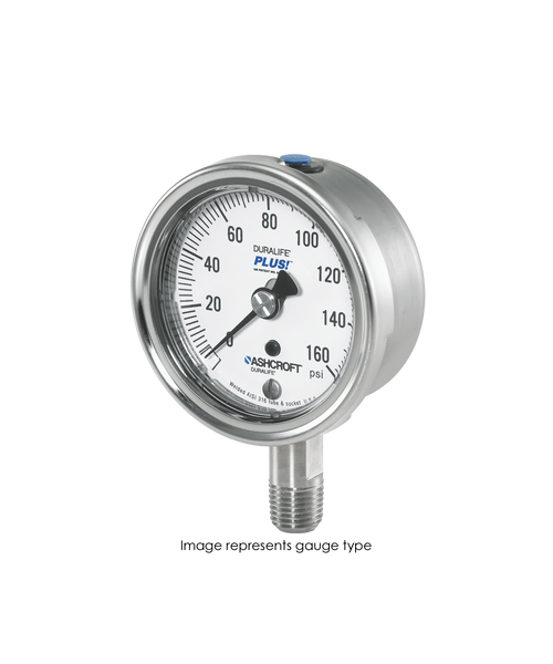 Ashcroft Type 1009 Stainless Steel Duralife Pressure Gauge 0-1000 PSI 25-1009-SW-02L-1000#