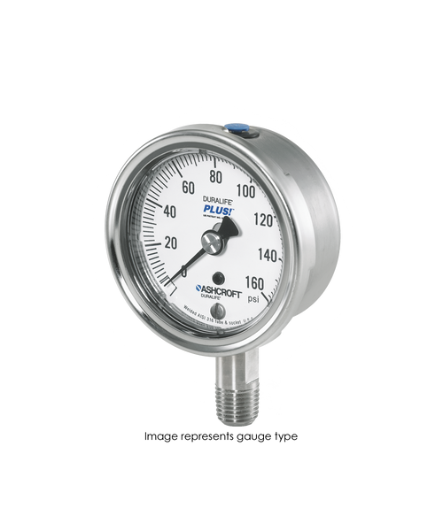 Ashcroft Type 1009 Stainless Steel Duralife Pressure Gauge 0-15 PSI 25-1009-SW-02L-15#