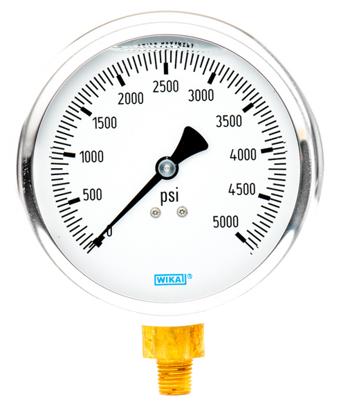 WIKA Type 213.53 Utility Pressure Gauge 0-5000 PSI 9699223 - FLW, Inc.