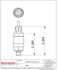 Barksdale BoT Pressure Transducer 0-3000 PSI (0-200 BAR) BT5-H3-13G-P2-C-U