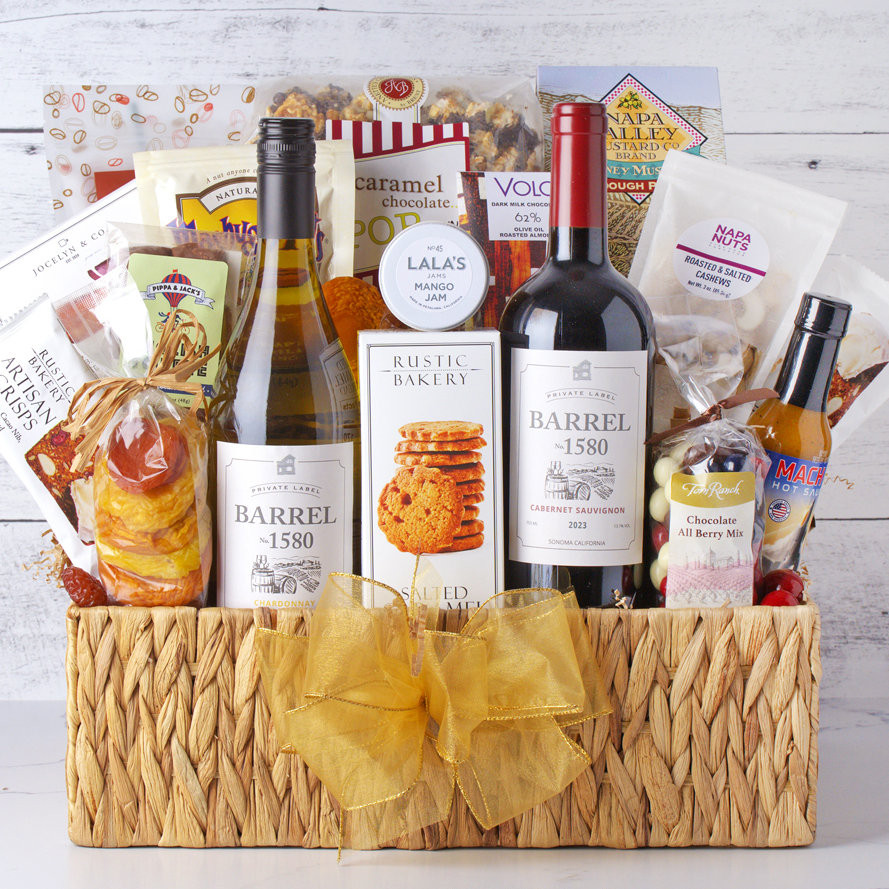 White Wine Gift Baskets - Chardonnay, Pinot Grigio, Riesling ...