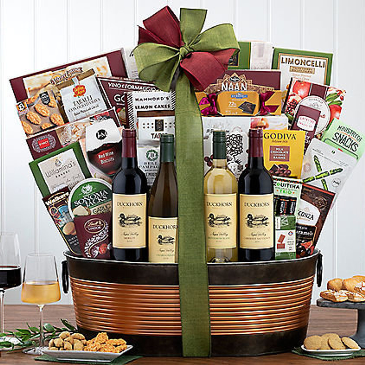 Fruit & Wine Gift Basket - Naples Floral Design