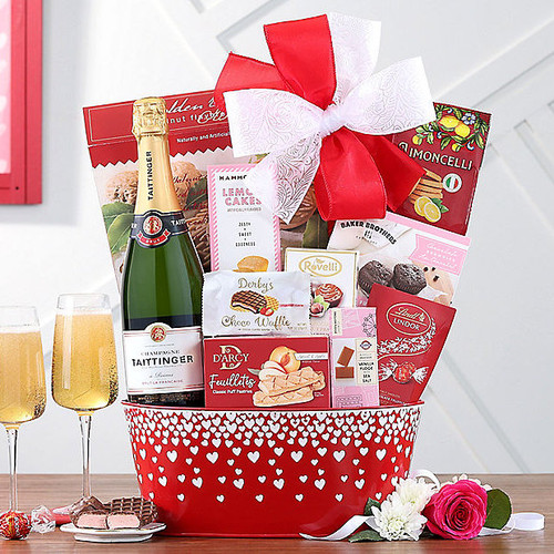 Taittinger Brut La Francaise: Valentine's Day Champagne Gift Basket