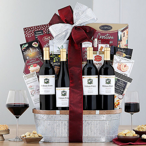 Hobson Estate Red Quartet: Gourmet Wine Basket
