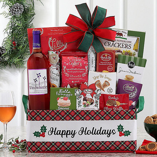 Happy Holidays Moscato: Wine Gift Basket
