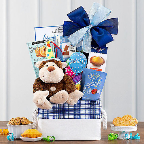 Monkey Hugs: Congratulations Gift Basket