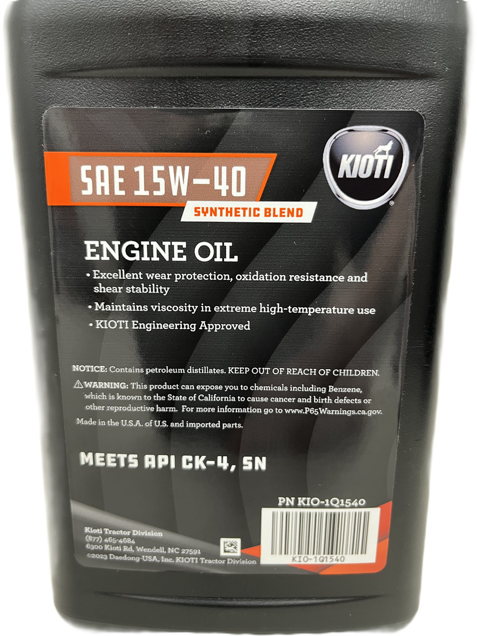 Kioti Engine Oil Change Kit for CS2210, CS2410, CS2510 Models