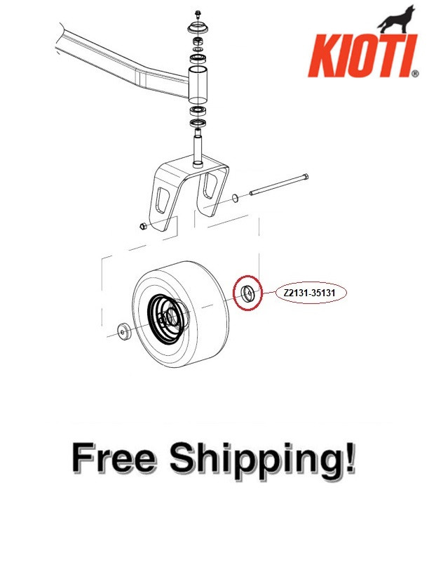 Kioti Caster Tire/Wheel Axle Shaft Dust Cover Part # Z2131-35131