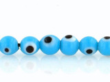 4mm Sky Blue Eye Lampwork Beads, 100 Count (Closeout)