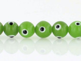 60 Count 1mm Light Green Eye Lampwork Beads (Closeout)