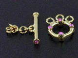 Soft Flex 3-Strand 18k Gold-Plated Toggle With Faceted Rose Austrian Crystal - Pkg Of 2 (Closeout)