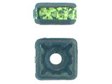 4mm Blackened Finish Peridot Austrian Crystal Squaredelles - Pkg Of 15 (Closeout)