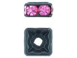 8mm Blackened Finish Rose Austrian Crystal Squaredelles - Pkg Of 12 (Closeout)