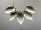 Soft Flex Assorted Size Green Amethyst Faceted Marquise, 5 Count 