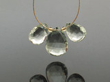 Soft Flex Assorted Size Green Amethyst Faceted Pears, 3 Count 