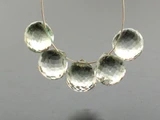 Soft Flex Assorted Size Green Amethyst Faceted Rounds Top Drilled, 5 Count 