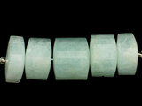 Soft Flex Varied Size Blue Aquamarine Faceted Triangular Cylinders, 5 Count