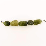  Varied Size Green Garnet Faceted Nuggets, 5 Count 
