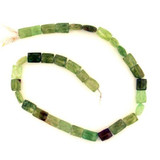  32 Count Varied Size Green Garnet Faceted Rectangles 