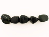  Varied Sizes Black Obsidian Smooth Nuggets, 5 Count 