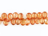  9x7mm Champagne CZ Faceted Pears, Approx 65 Count 