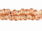  11x9mm Champagne CZ Faceted Pears, Approx 65 Count 