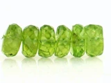  6 Count 8mm Peridot Faceted Rondelles 