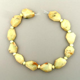  22 Count Varied Size Blue Peruvian Opal Faceted Flat Nuggets 