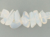 Assorted Size White Opal Polished Chips, 8 Count 