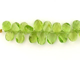 16 Count Varied Size Peridot Twist Faceted Pears
