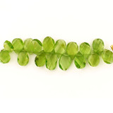 16 Count Varied Size Peridot Twist Faceted Pears
