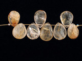  Graduated Rutilated Quartz Faceted Pears, 8 Count 