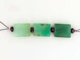 Chrysoprase & Black CZ Faceted Rectangle/Rondelles, 7 Count