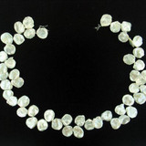 15mm White Pearl Top Drilled Cornflakes, 50 Count