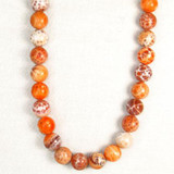  28 Count 14mm Fire Agate Polished Rounds 