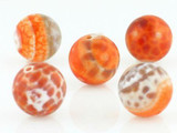  28 Count 14mm Fire Agate Polished Rounds 