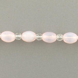 Pink And Clear Glass Smooth Barrels Faceted Rondelles, 29 Count (Closeout)