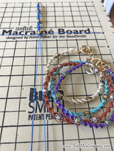 The Beadsmith Mini Macrame Board, 7.5 x 10.5 Inches, 0.5 inch Thick Foam, 6 x 9 inch Grid for Measuring, Bracelet Project with Instructions Included