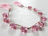 14-15mm Pink CZ Faceted Pear, 9 Count 14-15mm Pink CZ Faceted Pear, 9 Count