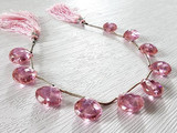 14-15mm Pink CZ Faceted Pear, 9 Count