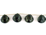 15-17mm Olive Green CZ Faceted Pear, 8 Count