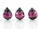 9x7mm Smoky Purple CZ Faceted Briolettes, 20 Count