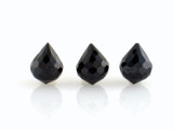 3 Count 9x7mm Black Cz Faceted Briolettes