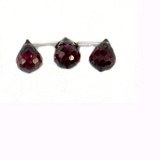 9x7mm Smoky Purple CZ Faceted Briolettes, 3 Count