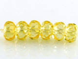  6 Count 8mm Canary Yellow CZ Faceted Rondelles 