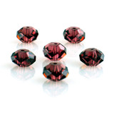 6 Count 8mm Smoky Purple Cz Faceted Rondelles