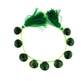  9 Count 13-17mm  Green Cz Faceted Pear 