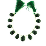 11 Count Graduated  Green Cz Faceted Pear