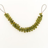  5-8mm Olive Green Cubic Zirconia Faceted Briolettes, 46 Count 
