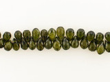  40 Count 6-9mm Olive Green Cubic Zirconia Faceted Briolettes 